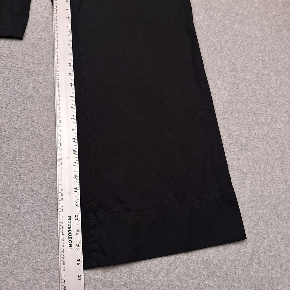 Anthropologie Wide Leg Ankle Pants Womens 4 Black High Rise 100% Cotton EUC - Picture 8 of 11